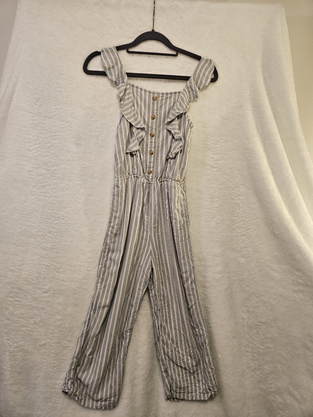 Abercrombie Girls Kids Striped Jumpsuit Fully Lined Sz 9/10 Adj Straps Boho